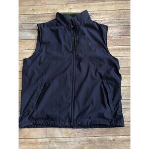 Polo Golf Ralph Lauren Full Zip Vest Men's XL Navy Polyester Blue